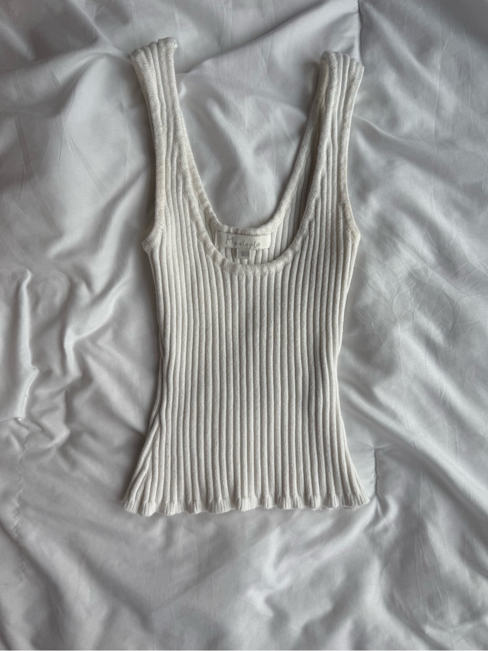 MooLooLa Cream Ribbed Scoop Neck Tank